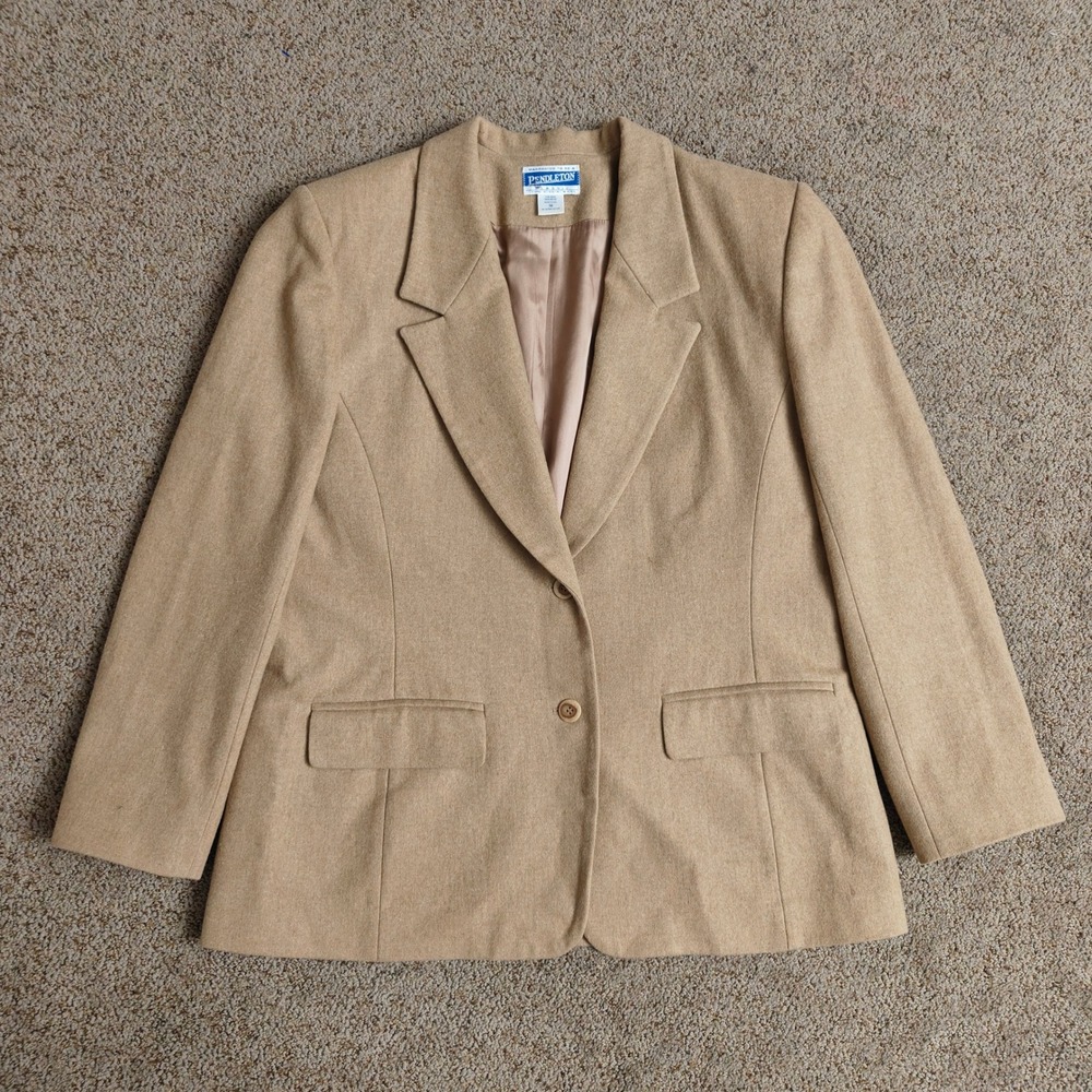 Pendleton Women's Beige Wool Two Button Blazer Cl… - image 4